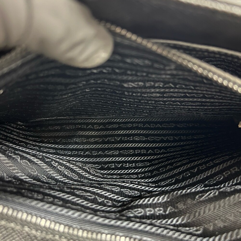 PRADA Black Leather Saffiano Shoulder Bag - Picture 10 of 10